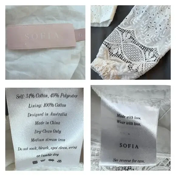 Sofia The Label Amore Lace Crop Top Size 6 - Picture 9 of 10